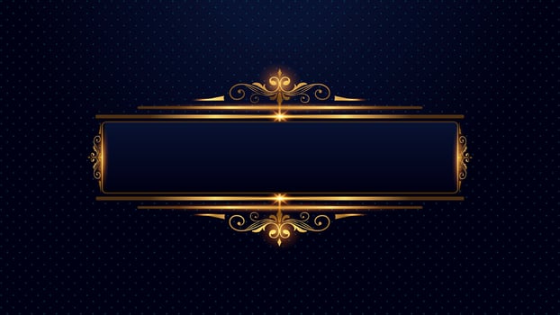 elegant frame design  in gold and black with copy space vector