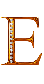 Golden jewel alphabet uppercase png