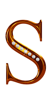 Golden jewel alphabet uppercase png