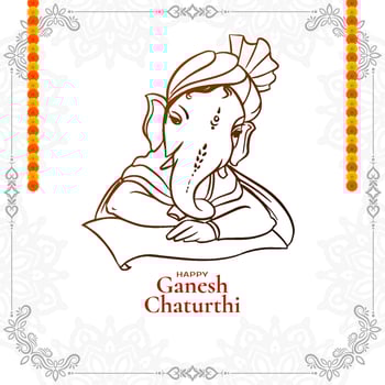 Happy Ganesh Chaturthi religious hindu festival celebration card vector