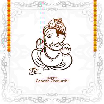 Happy Ganesh Chaturthi Indian festival celebration card vector