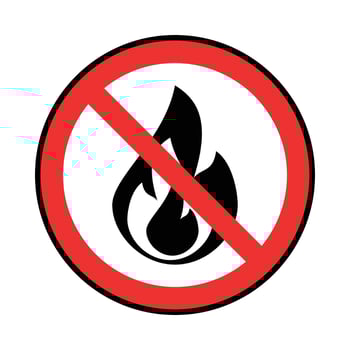 fire prohibition icon, energy concept vector isolated on white background.