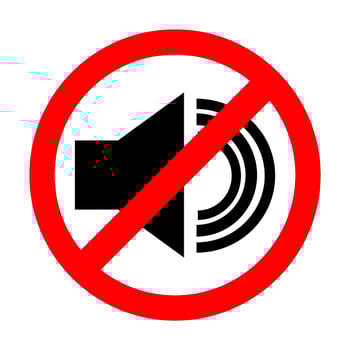 No sound sign isolated on white background. vector