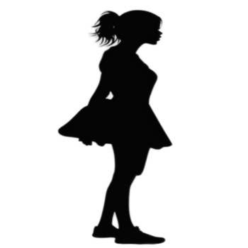 Silhouette Girl PNG Transparent Background