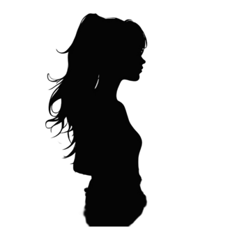 Silhouette Girl PNG Transparent Background