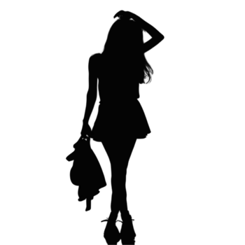 Silhouette Girl PNG Transparent Background