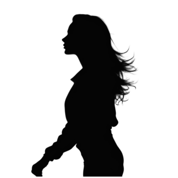 Silhouette Girl PNG Transparent Background
