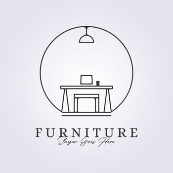 interior furniture room logo symbol icon sign vector line art illustration design