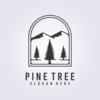 evergreen logo pine tree icon symbol vector illustration design