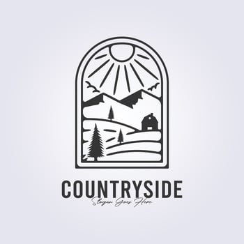 countryside rustic farm logo vintage retro symbol vector illustration design
