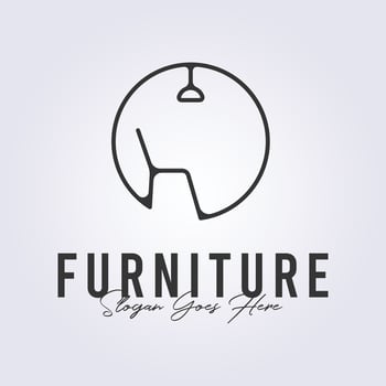 interior furniture room logo symbol icon sign vector line art illustration design
