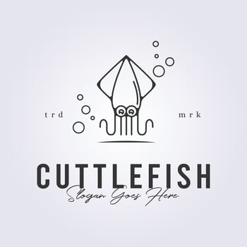 cuttlefish logo seafood icon symbol vector illustration design