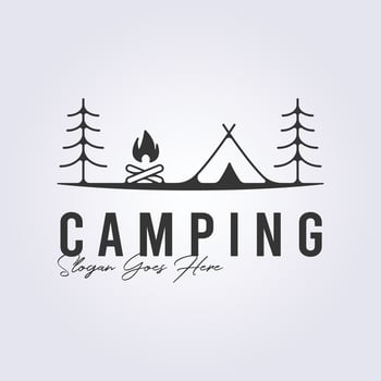 night camping logo badge sticker icon symbol vector illustration design