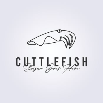 cuttlefish logo seafood icon symbol vector illustration design