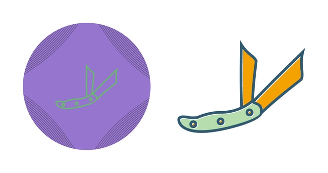 Ranger Pocket Knife Vector Icon