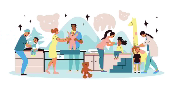Pediatric Flat Illustration vector