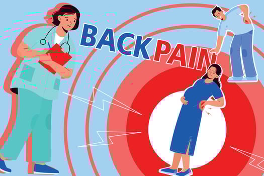 Back Pain Flat Collage vector