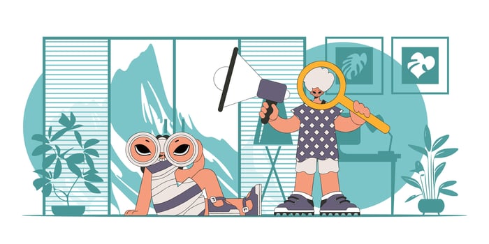 Woman and man workers in the field of Human Resources. vector