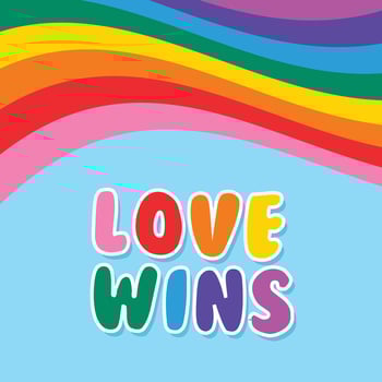Flag love pride love pattern rainbow heart homo colors text writing flag parade lettering freedom  lgbtq flag wins vector