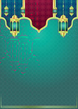Ramadan kareem islamic background banner with ramadhan lantern mosque eid mubarak milad un nabi vector