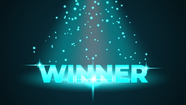 Winner banner with sparkles effect vector