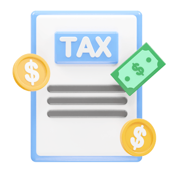 Tax icon 3d render element transparent png