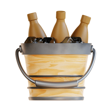 3d illustration beer bucket png