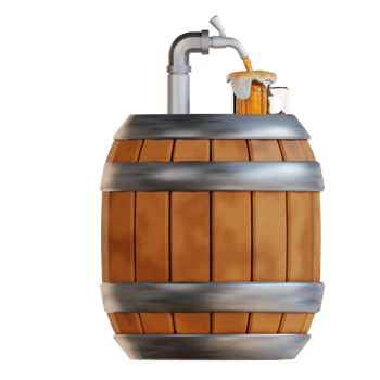3d illustration beer barrel png