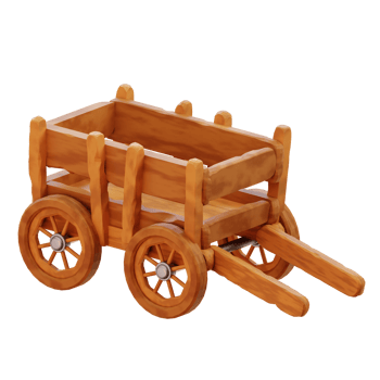 3d illustration wooden cart png