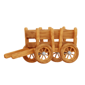 3d illustration wooden cart png