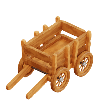 3d illustration wooden cart png