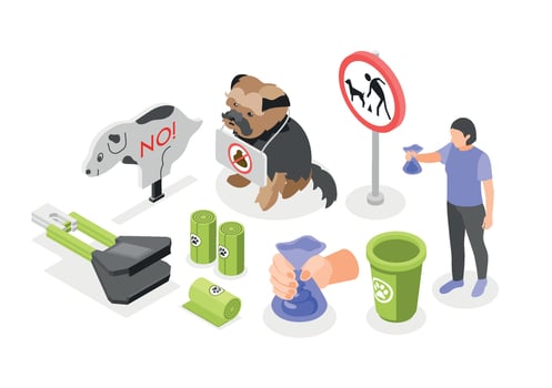 People Clean After Dogs Composition vector