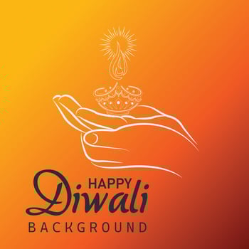 beautiful hand holding oil lamp diwali festival celebration greeting background design vector