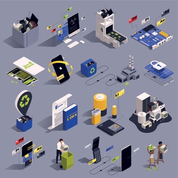 E-Waste Icon Set vector