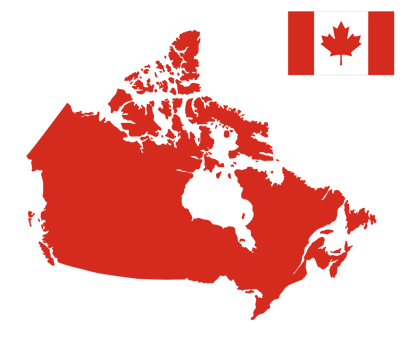 Map of Canada with Canadian flag. png
