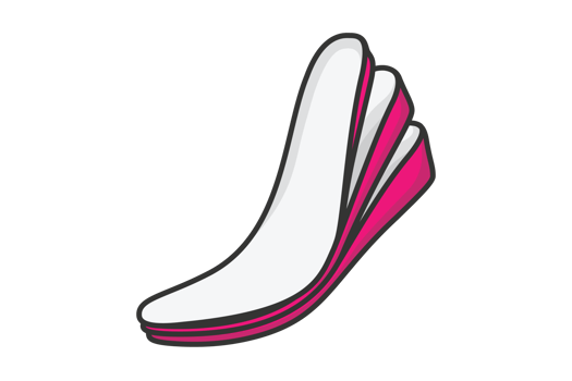 Comfortable shoes arch support insoles illustration. Fashion object icon concept. Two-layered shoe arch support insole design. png