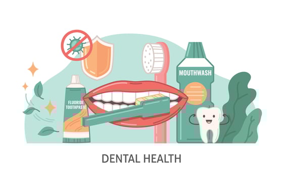 Dental Health Flat Cartoon vector
