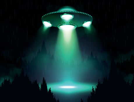 Ufo Spaceship Poster vector