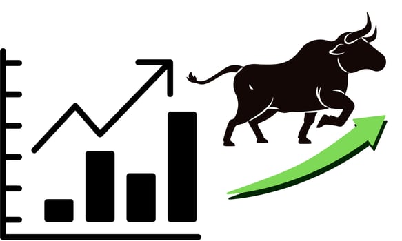 Bull and Bear market trend in crypto currency or stocks. Trade exchange, green up or red down arrows graph. Cryptocurrency price chart Vector. vector