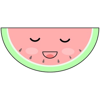 Cute watermelon in pastel colors, white background. vector