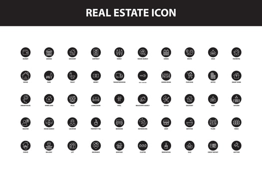 real estate Icon for Website, UI UX Essential, Symbol, Presentation, Graphic resources vector