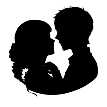 Anime Couple Silhouette Romantic Art png