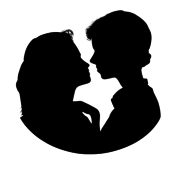Anime Couple Silhouette Romantic Art png