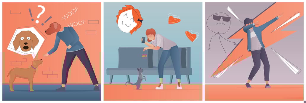 Memes Flat Illustrations vector