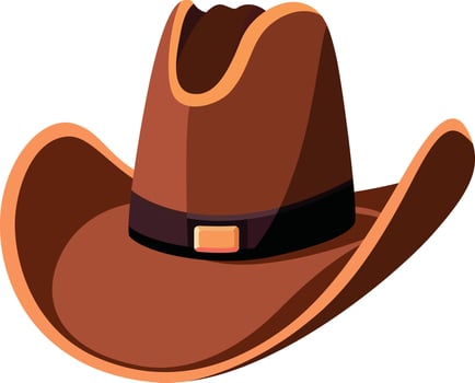 Cowboy hat simple style flat vector illustration, Cowboy hat clip art, stetson, ten gallon hat, classic cowboy hat symbol icon stock vector image