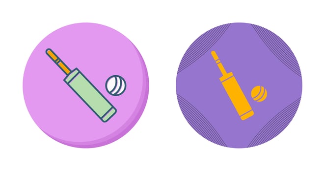 Cricket Bat and Ball Vector Icon