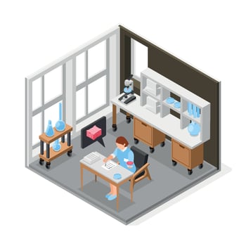 Artificial Grown Meat Laboratory Isometric Object vector