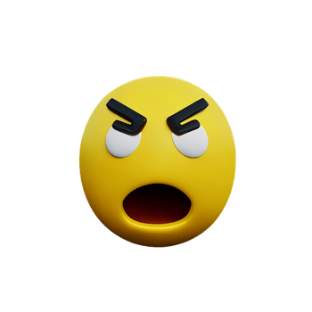 angry face 3d rendering icon illustration png