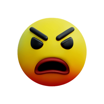 angry face 3d rendering icon illustration png