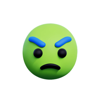 angry face 3d rendering icon illustration png